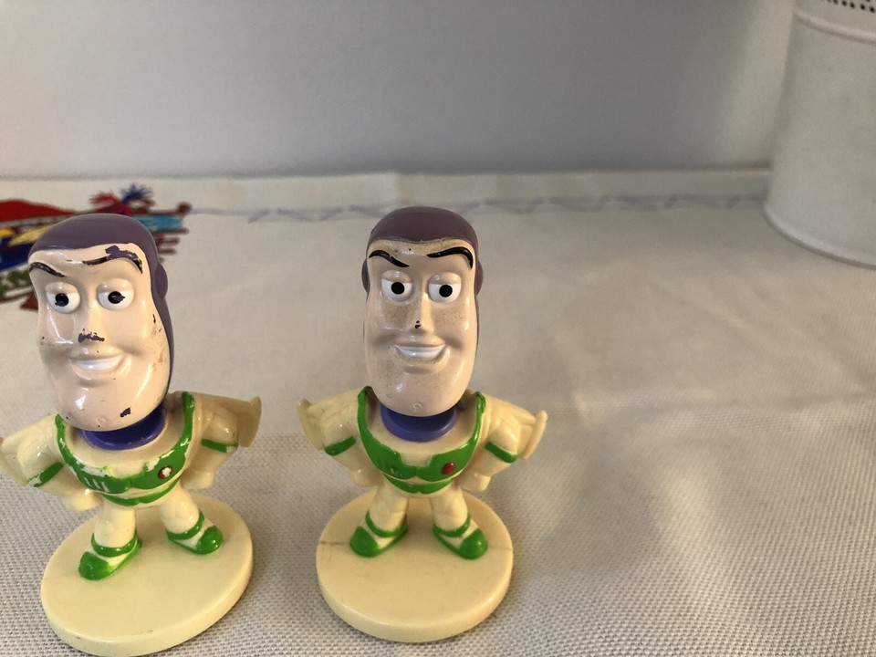 2 X Buzz Kelloggs mini Bobble Head Figure Toy Story Disney Cake Topper