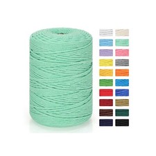 3mm x 328 Yards Natural Macrame Cotton Cord for Plant Dreamcatcher, Mint
