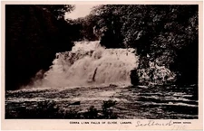 Corra Linn Falls of Clyde River Lanark Scotland Waterfall 1910s RPPC Postcard