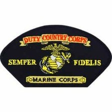 USMC, Duty Country Corps Semper Fidelis Marine Corps, Iron On Patch - 3 X 5.25"