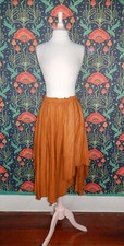 Vintage 80's 90's Real Brown Leather Artsy Asymmetrical Hem Mad Max Skirt