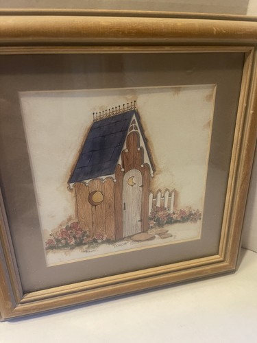 Set di Outhouse Wall Art Series Carol Robinson, 9” X 5” Polveriera, Struttura in Legno - Foto 2 di 5