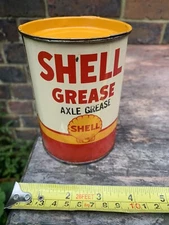 1930s USA Shell Grease Empty Tin Can 1 LB