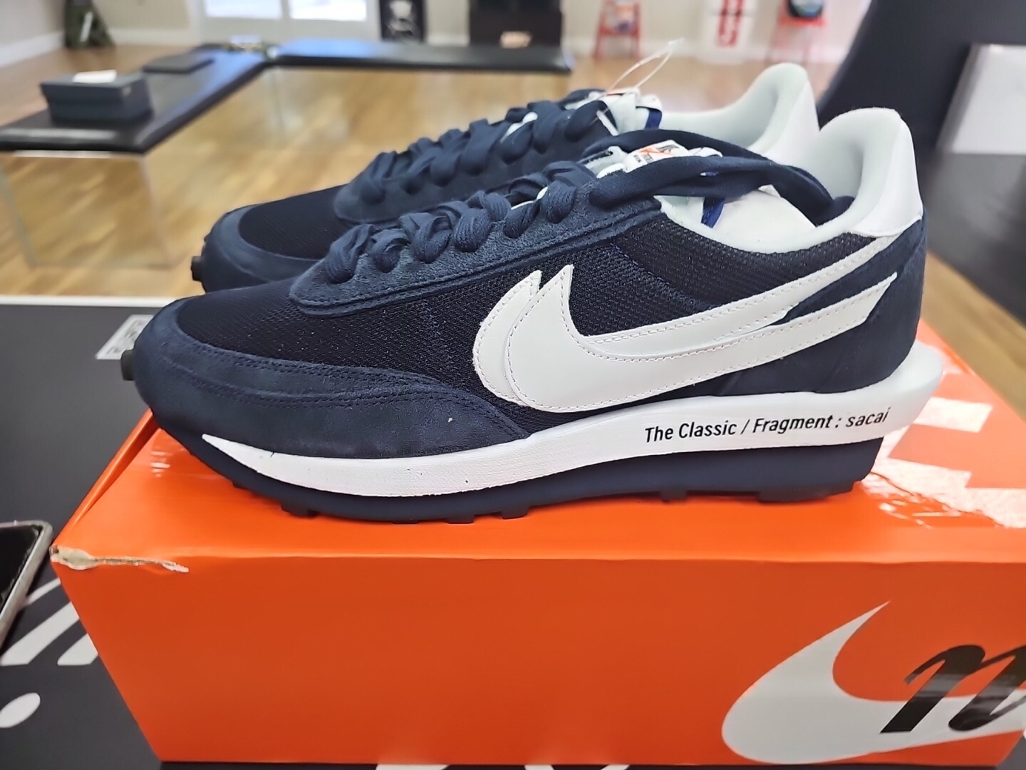 SACAI X NIKE Nike LDV Waffle x Fragment Design x sacai basse"" blu annerato"" taglia 12 NUOVE