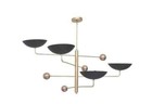 4 light Curved Pendant Mid Century Modern Brass & Metal Sputnik chandelier light