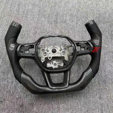 Steering Wheel Fit For 2021-2024 Honda Civic Custom Carbon Fiber Black Leather
