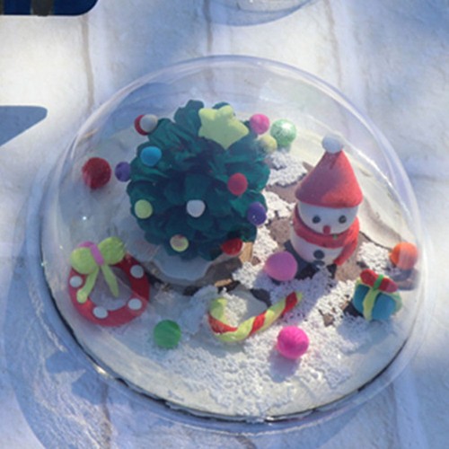 Ornamento mezza cupola plastica trasparente 20 pezzi per artigianato e arredo casa ideale per neve - Foto 9 di 12