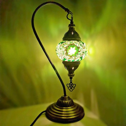 Moroccan Turkish Mosaic Lamp Colourful Glass Handmade Table Desk Light FREE BULB - Picture 114 of 436