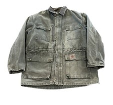 Vintage Carhartt Jade Green Blanket Lined Chore Coat Jacket Union Size xl