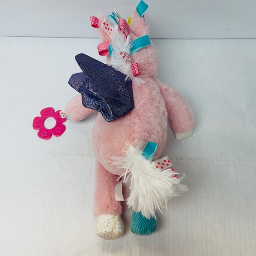 Peluche Make Believe Ideas unicorno rosa peluche giocattolo sonaglio dentiera BIN 39 - Foto 5 di 9