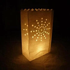 Quasimoon Sunburst Paper Luminaries / Luminary Lantern Bags Path Lighting (10...