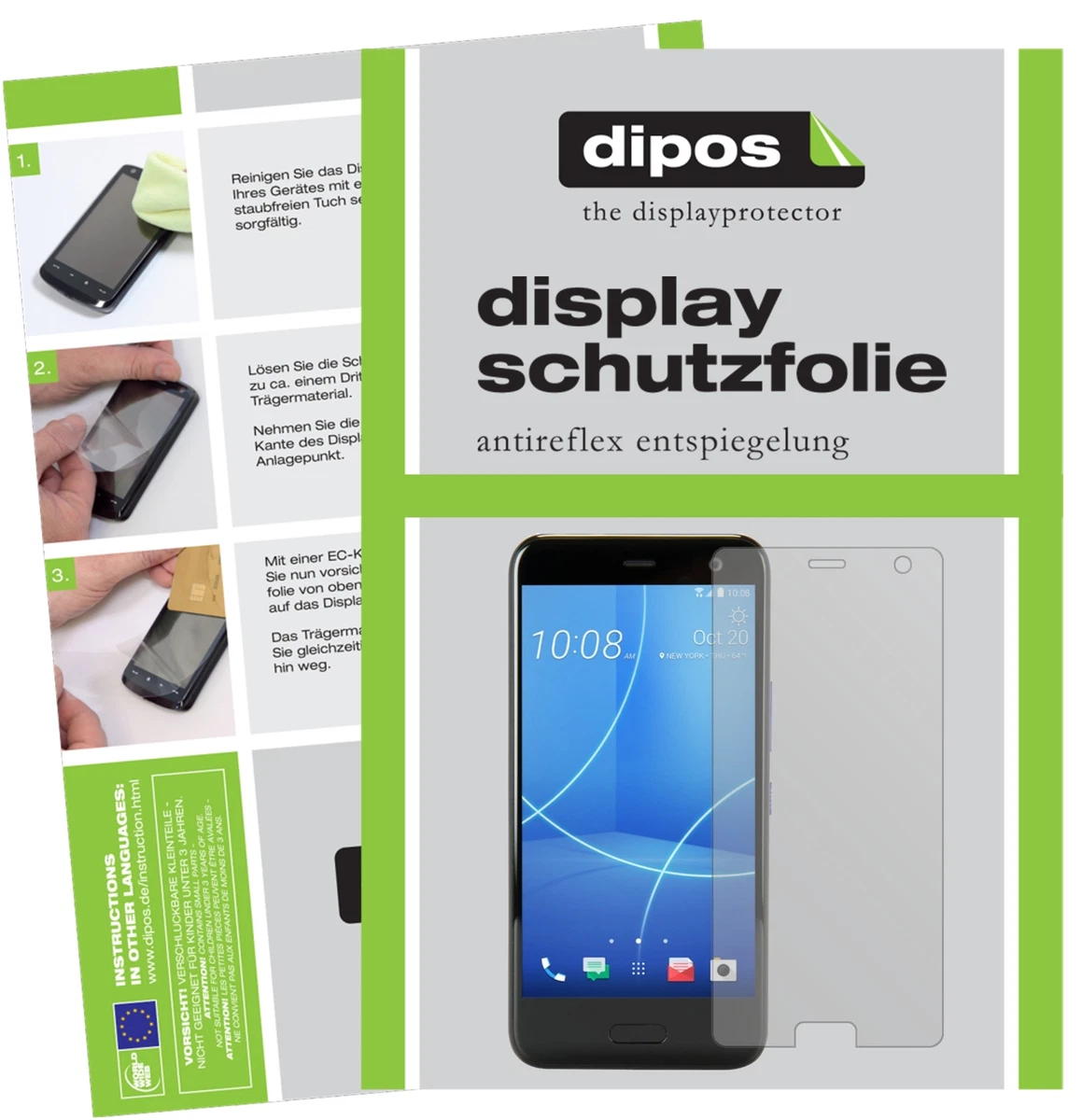 dipos I Protezione Vista Compatibile con HTC U Ultra Pellicola Prottetiva Privacy 4 Modi