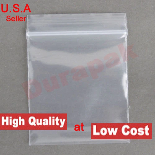 1000 ~ 4 Mil 4x4 Clear Zip Reclosable Zipper Lock Seal Poly Bag Packaging Bags - Image 2 of 4