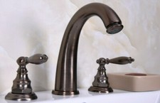 ORB Brass Bathroom Basin Faucet Widespread 3 Hole 2 Handle Mixer Tap Qnf436