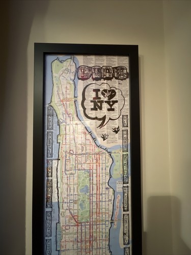 NYC Manhattan Graffiti Bus/Subway Map-Hand Silk Screened. Local Artist, Signed - Picture 19 of 20