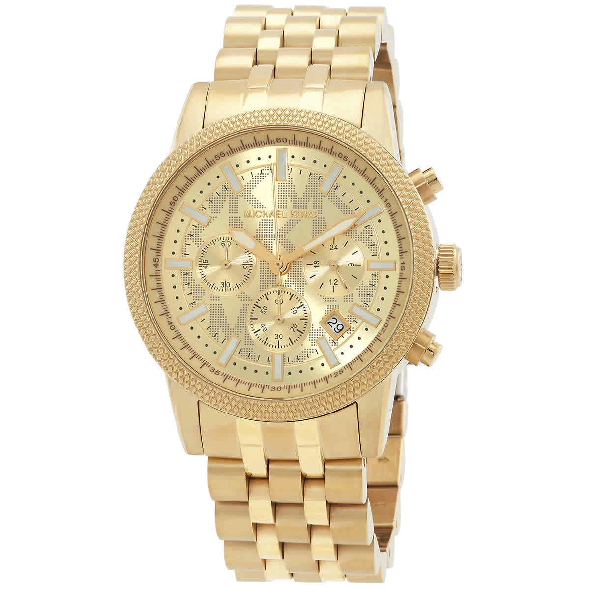 Michael Kors Hutton Chronograph Quartz Gold Dial Men's Watch MK8953 | eBay