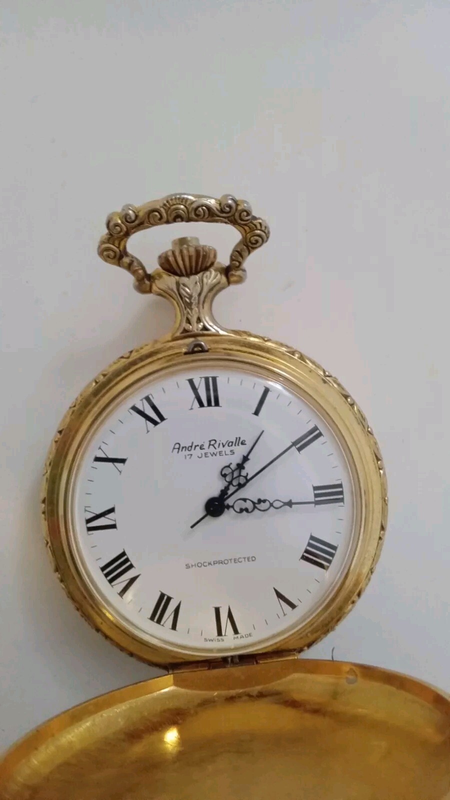 Vintage Pocket Watch Andre Rivalle 17 Jewels Dog Bird Hunting Scene ...