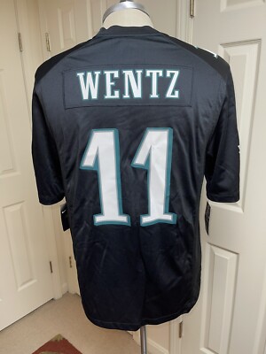 Philadelphia Eagles Nike NFL Jersey Wentz 11 On Field Black V-Neck