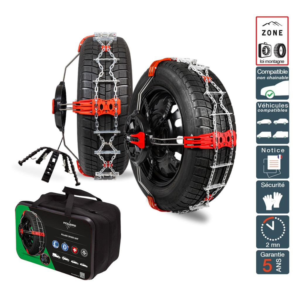 Chaînes à neige frontale pour rouler sur la glace en montagne pneu 215/80R14 Polaire
