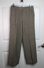 VTG 80s NWT Talbots Brown Tweed Lined Wool Blend Straight Leg Dress Trousers 4P