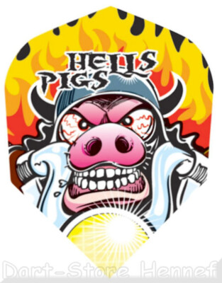 6 Dart Flights Harrows Quadro ''HELLS PIGS''