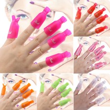10 X Plastik Nagel Gellack UV Gel Kunst Nagellackentferner Wrap Gelish Clip Cap*