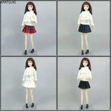 Fashion Clothes Set for 11.5" 1/6 Doll Suit Outfits White Top Hoodies Skirt 1/6