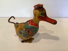 VINTAGE 1940'S J.CHEIN  151 TIN LITHO WIND UP DUCK in a SAILOR SUIT