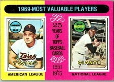 1975 Topps Baseball 1969 MVP's
