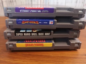 4 LOT NES games Dragon Warrior Muppet Adventure Street Fighter Mario/Duck Hunt