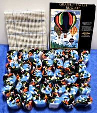 MCG Latch  Hook Hot Air Balloons Rug Yarn Kit w/ Needle Open Box