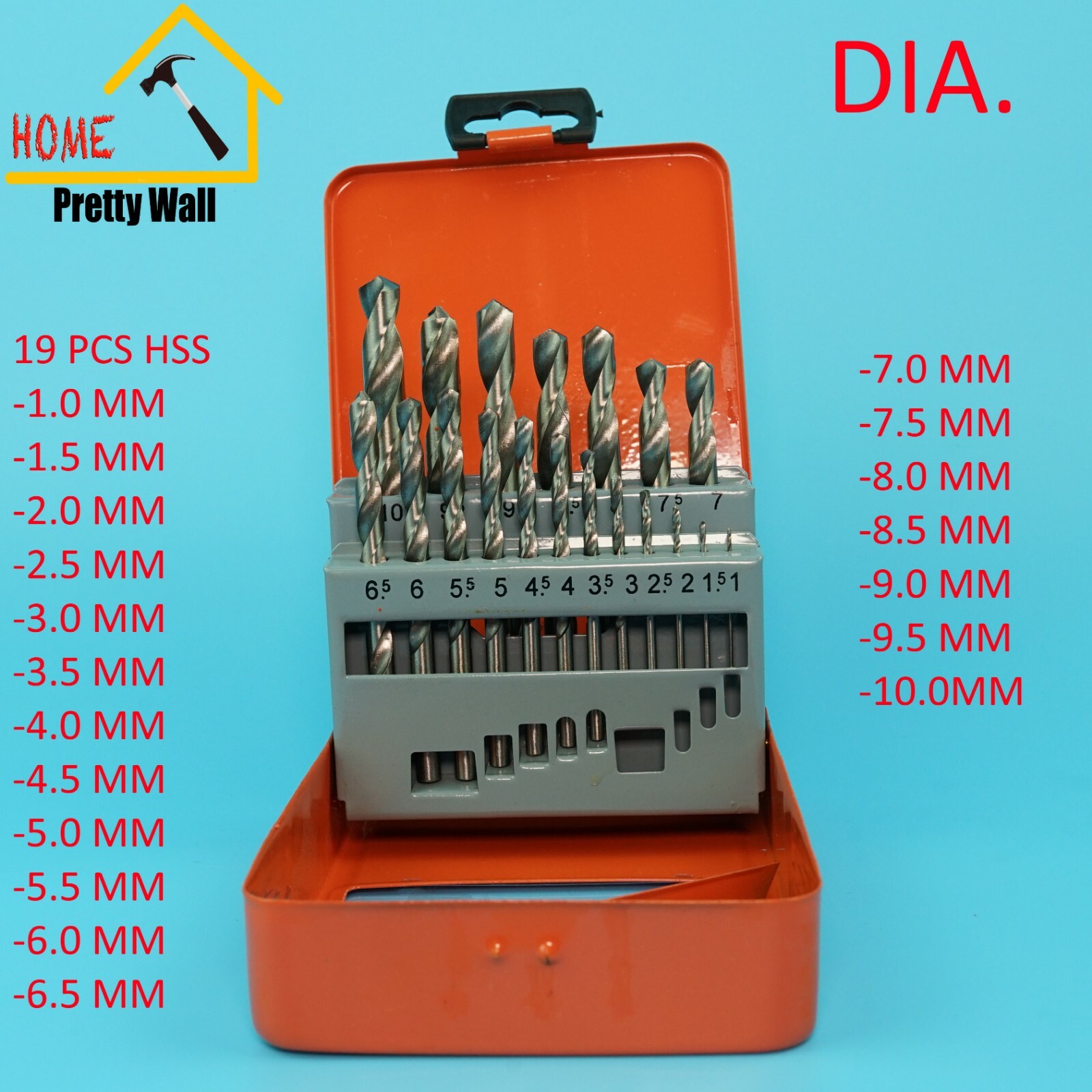 19P 25P Metal Drill Bit Set HSS High Speed Steel Metric Metal Case
