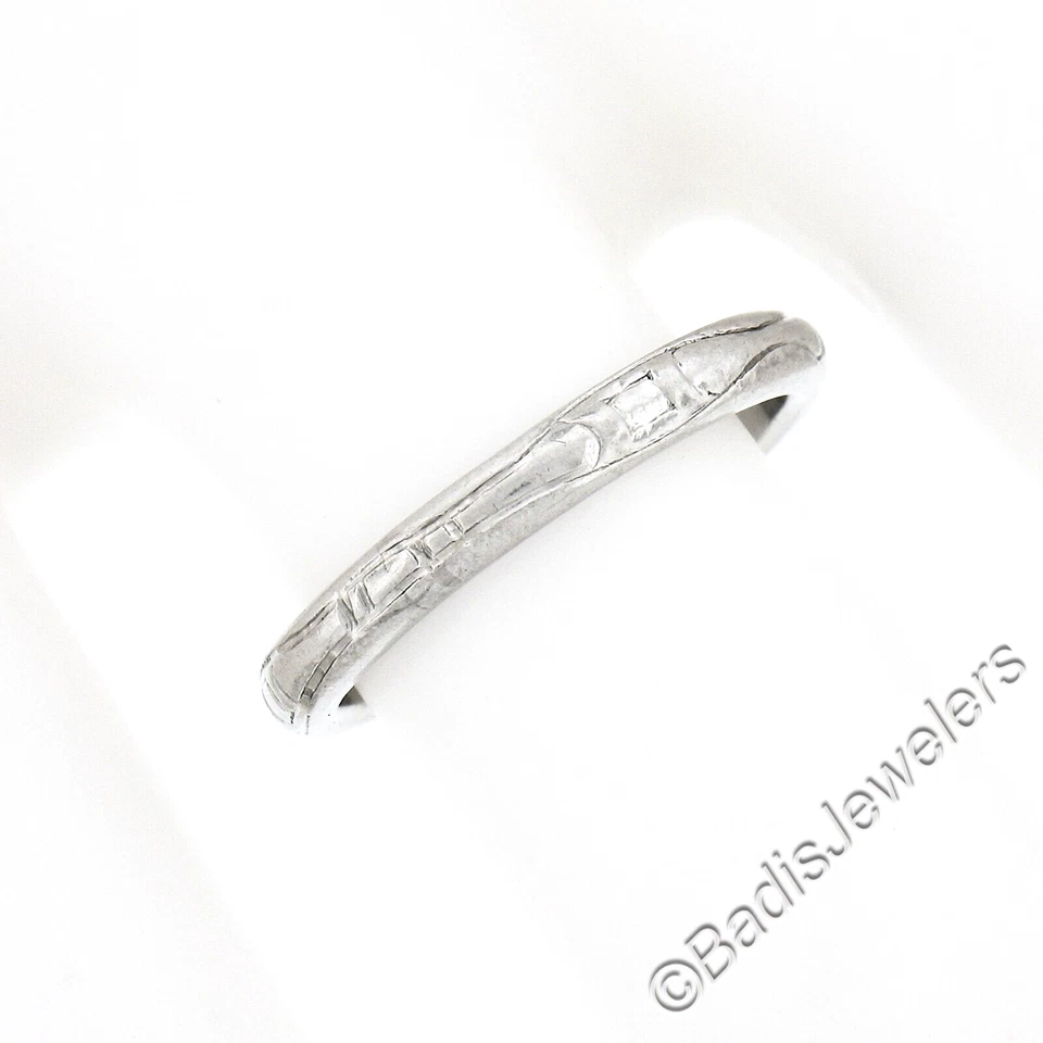 Antiguo Art Deco Tiffany & Co. Anillo de platino grabado detallado de 2,6 mm Foto 4 de 4