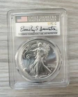 2021 SILVER EAGLE PCGS MS70 FLAG EMILY DAMSTRA HAND SIGNED FIRST STRIKE TYPE 2