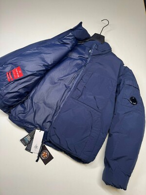 BNWT CP Company Flatt Nylon down jacket in Navy - Rrp £950-Size 44