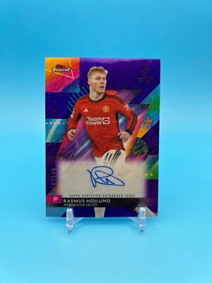 2023-24 Topps Finest UCC Rasmus Hojlund Purple Shimmer Auto Autograph /199