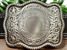 Engraved Belt Buckle Custom Personalized Monogrammed Western Buckle