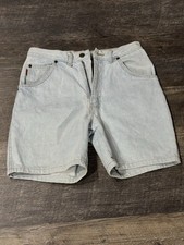 BUGLE BOY - Vintage Mens Jean Shorts SIZE 30 LIGHT WASH Denim Gold Crest 1990's