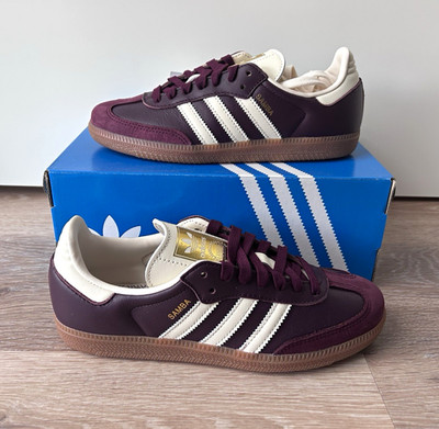 adidas Originals Samba OG W Damen Sneaker Burgunderrot/Weiß EU 39 1/3 ID0477