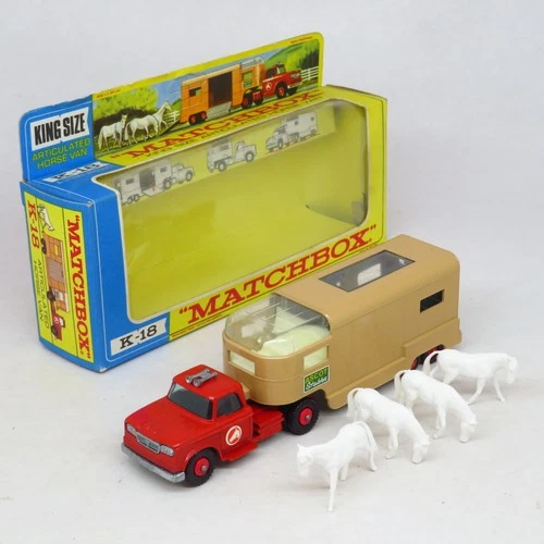 Matchbox King Size - K-18 Dodge Articulated Horse Van - Boxed Lesney