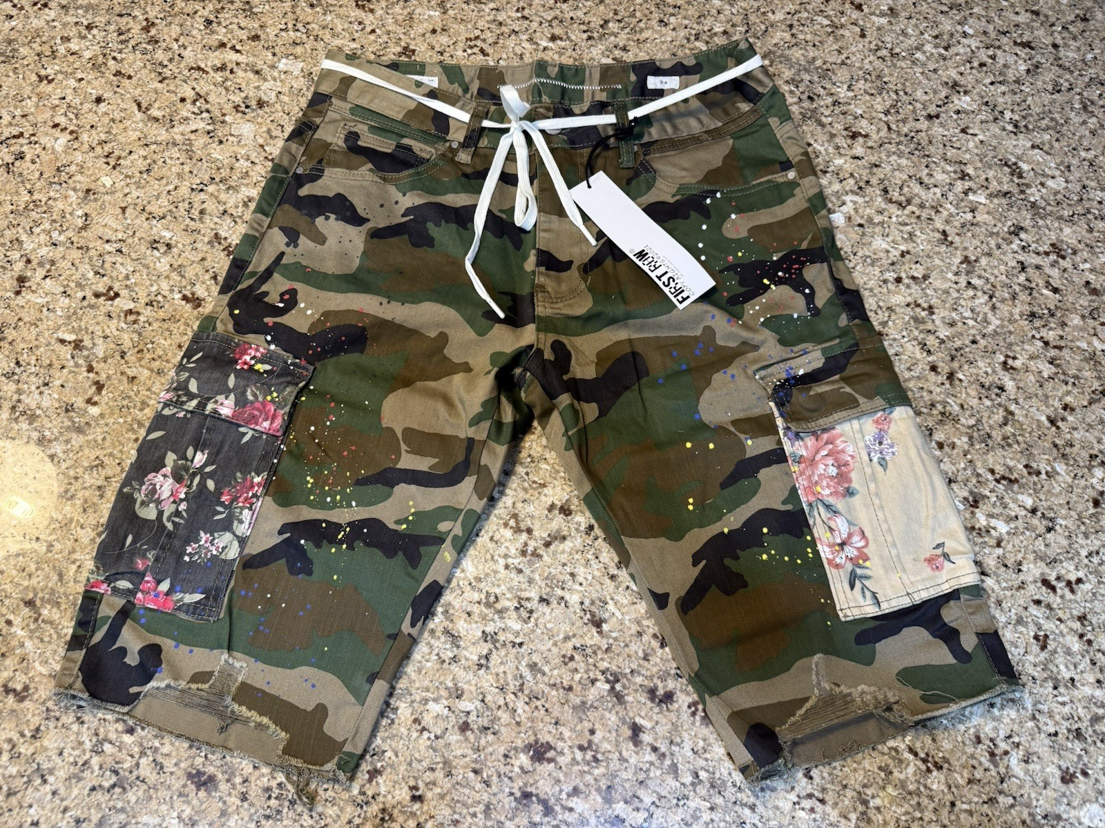 Pantaloncini mimetici cargo mimetici prima fila uomo taglia 34