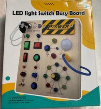 Montessori Toddler Busy Board, 19 Led Wooden Sensory Board Educational Toys,
