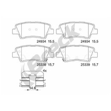 Satz Bremsbeläge Bremsklötze hinten für Hyundai Grandeur TG I20 2 GB IB | 241