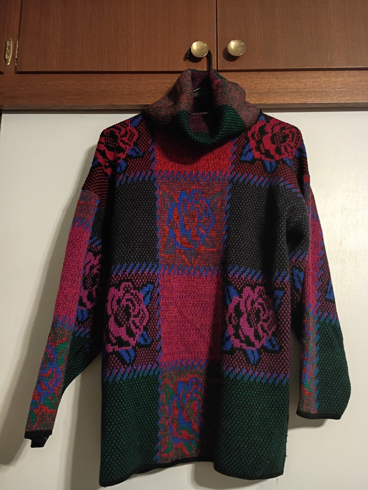 Vintage Classic Elements Patchwork Sweater Size S… - image 1