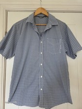 Rohan Men's checked Short Sleeve Shirt Size Large Button-Up Green Blue Check VGC