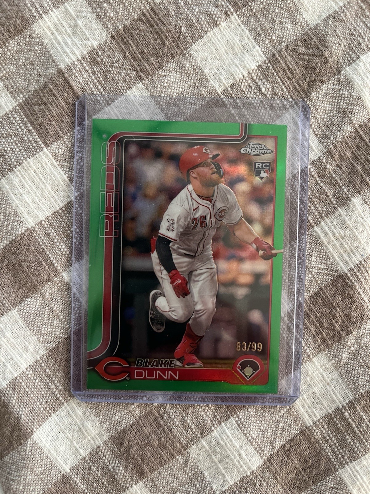 2025 TOPPS CHROME #161 BLAKE DUNN SP GREEN REF /99 CINCINNATI REDS