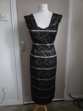 Abito donna NUOVO nero misto COAST PIZZO SERA FESTA OCCASIONE SPECIALE TAGLIA 14