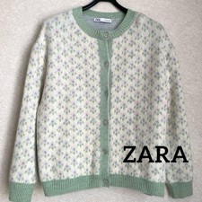 ZARA flower jacquard knit cardigan