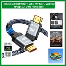 8K 60 HDMI Cable 10FT/3M, Certified 48Gbps 2.1 Ultra High Speed