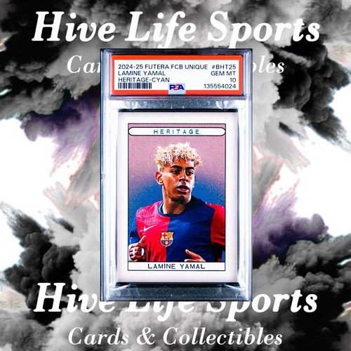 Lamine Yamal 2024-25 Futera FC Barcelona Unique Heritage Cyan /9 PSA 10 Pop 1